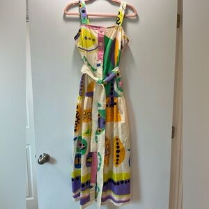 Zara colorful Print Midi Dress- Size XSmall